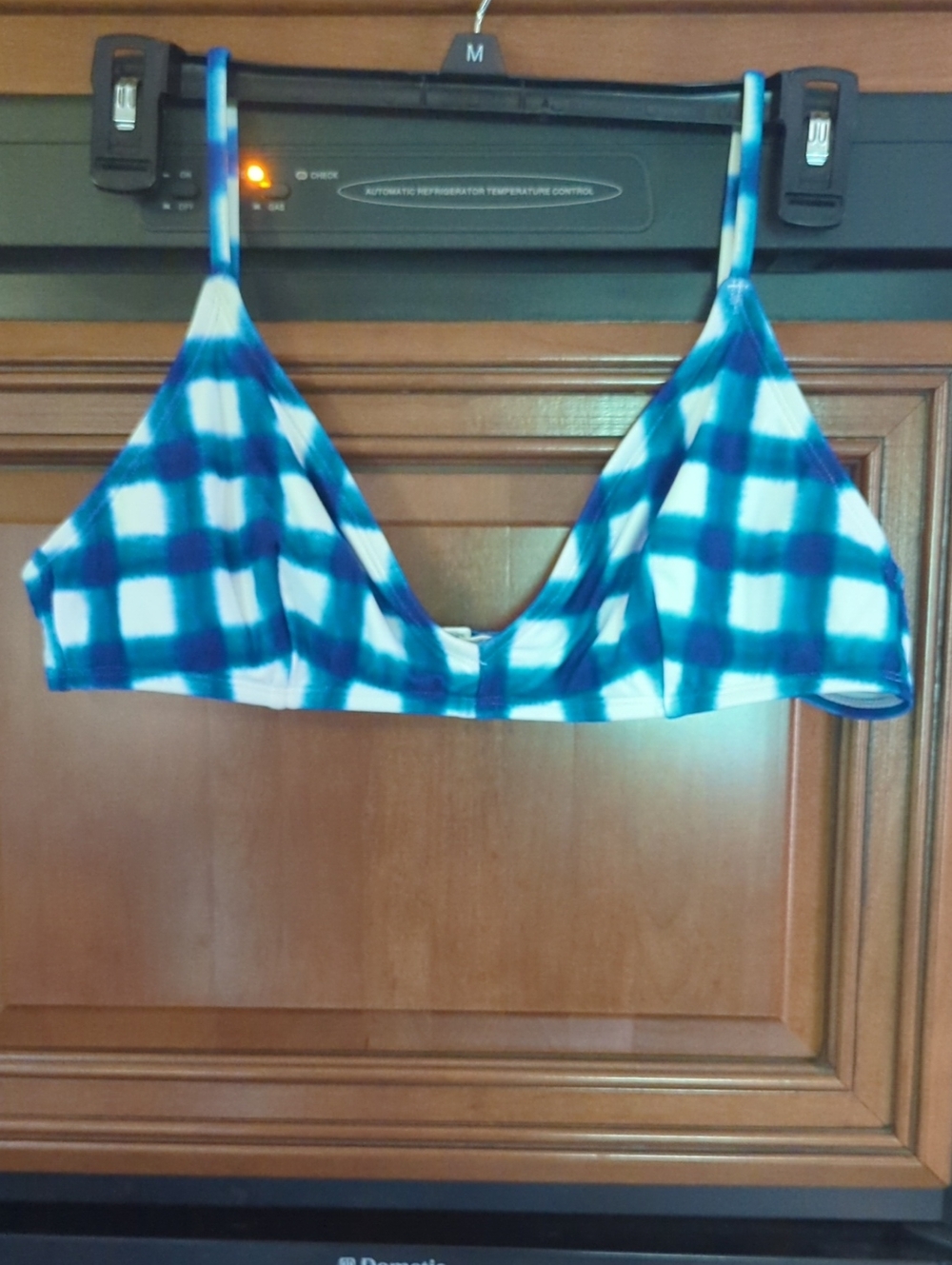 J. Crew Blue and White Tie-Dye Bikini Top
